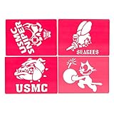 ステンシルシート 4枚 セット 20x28cm ミリタリー