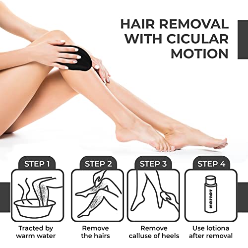 O-NINE-Crystal-Hair-Eraser-for-Women-and-Men-Magic-Remover-Painless-Exfoliation-Removal-Tool-Arms-Legs-Back-Reusable-Washable-Fast-Easy-Best-Portable-Epilator-Black-28-ounces