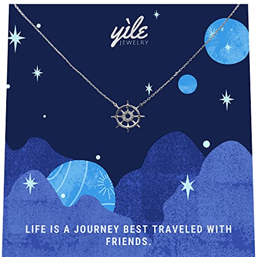 Yile Best Friend Necklaces, 925 Sterling Silver, Friendship Jewelry for Women, BFF, Bestie - for Birthday, Christmas - Life is a Journey Best Traveled with Friends - Silver
