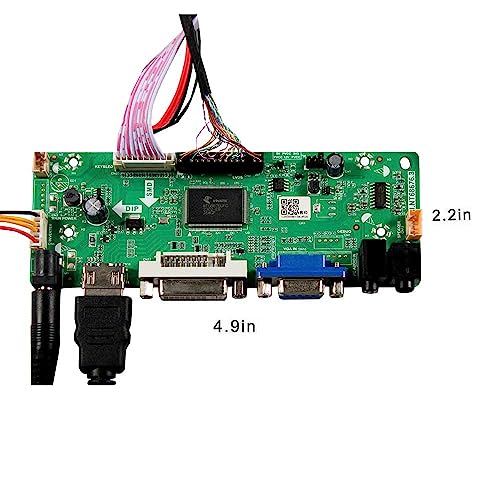 Image of 10.3 inch 1920x720 800nit IPS LCD Touch Screen & Driver | Capacitive Touch Sensor Panel Stretched Bar Display and H /D VGA DVI Audio LVDs Controller Board 50 pins