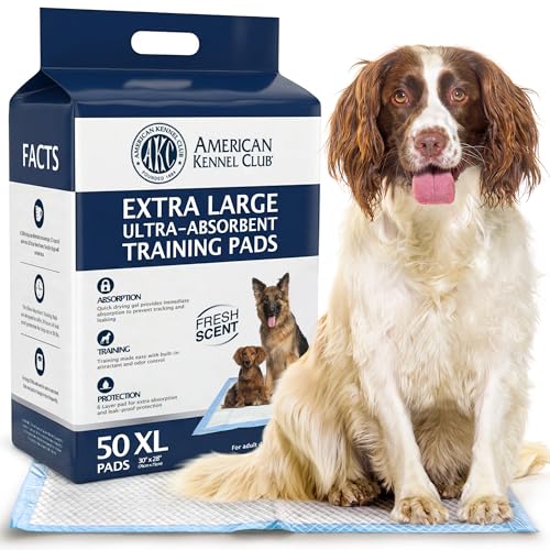 American Kennel Club Scented Puppy Training Pads with Ultra Absorbent Quick Dry Gel – 28 x 30 Pee Pads for Dogs - Fresh Scented - 50 Count, XL
