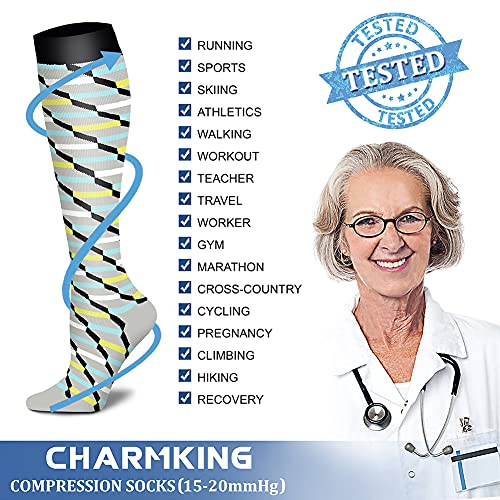Image of Compression Socks (7 Pairs), 15-20 mmhg is BEST Graduated Athletic & Medical for Men & Women, Running, Flight, Travel, Nurses, Pregnant - Boost Performance, Blood Circulation