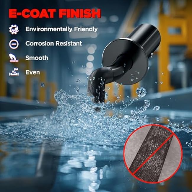 TEEMOO Olympic EZ Curl Barbell Bar, 47 Curl Bar with 2 Spring Collars,Curling bar for Weight Lifting, Squat, Hip Thrusts, Biceps, 500lb Weight Capacity, E-Coat Finish for 2 inch Weight Plates (Black)