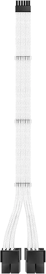 EZDIY-FAB RTX 3000 Series 12 Pin to Dual 8 Pin PCIe Sleeved Extension Cable 300 MM- Connector for NVIDIA Ampere GEFORCE RTX 3060ti 3070 3080 FE Funder Edition- White