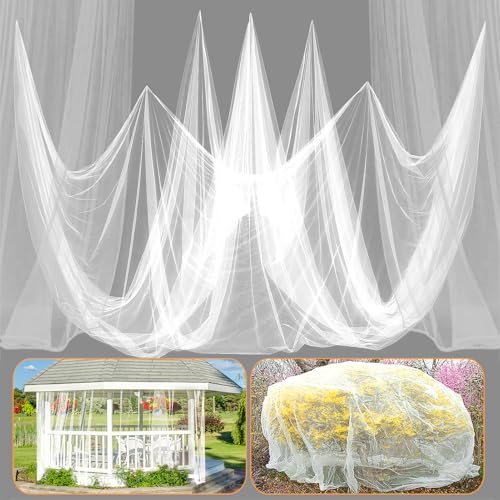 Image of 33x10ft Ultra-fine Mesh Mosquito Net, Patio Screen Netting, 1Pc White | Breathable, Easy to Cut, Bird Insect Pest Bugs Barrier, Outdoor Garden /Balcony /Porch /Raised Beds /Tree Protection