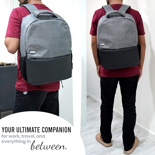Image of Storite Casual Backpack For Men,2 Main Compartments Front Zipper Pocket & Bottle Holder With Padded Shoulder Strap