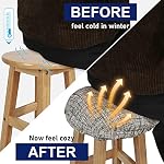 SINOSSO Modern Bar Stool Cushion Dia.13, Fashion Interweaving Design Anti-Skid Silicone Round Stool Seat Cushion Cover Padded (White, M,1) - Image 4