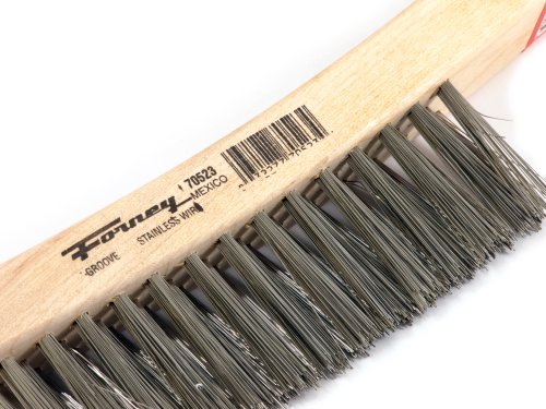 Image of Forney 70523 V-Groove Stainless Steel Wire Brush, with Wood Handle, 13-3 /4-Inch-by-.014-Inch (Pack of 6)