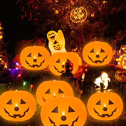 20 luces inflables de calabaza para Halloween, decoración de calabaza de 9 pulgadas, luz inflable, espíritu inflable, decoración de horror con LED integrados para Halloween decoración de patio Cover