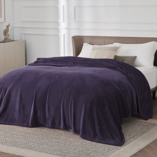 Image of Bedsure GentleSoft Fleece Bed Blankets Large Size Purple - Soft Lightweight Fuzzy Cozy Luxury Oversized King Blanket Microfiber, Room Home Decor Gifts for Women and Men, 120x120 inches