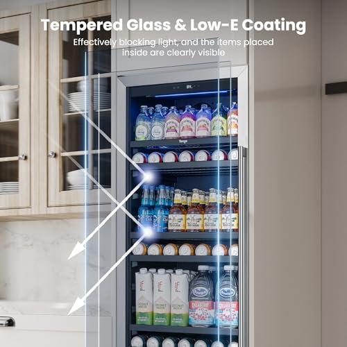 Image of Yeego 24 inch Beverage refrigerator, 378 Cans Drink Cooler Left-hinged