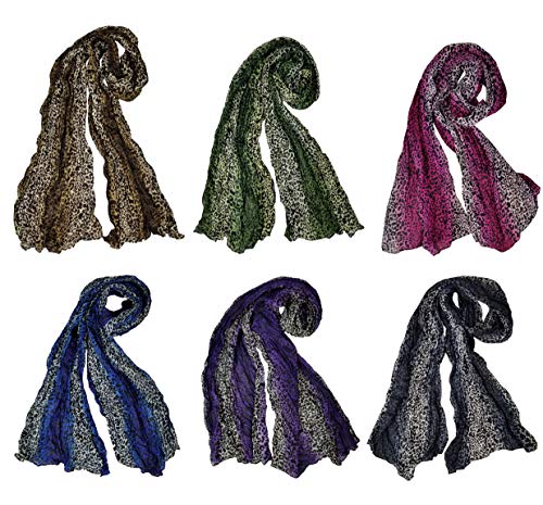 Pleated Leopard Scarf Scarves for Women Girls Light Weight & Warm4