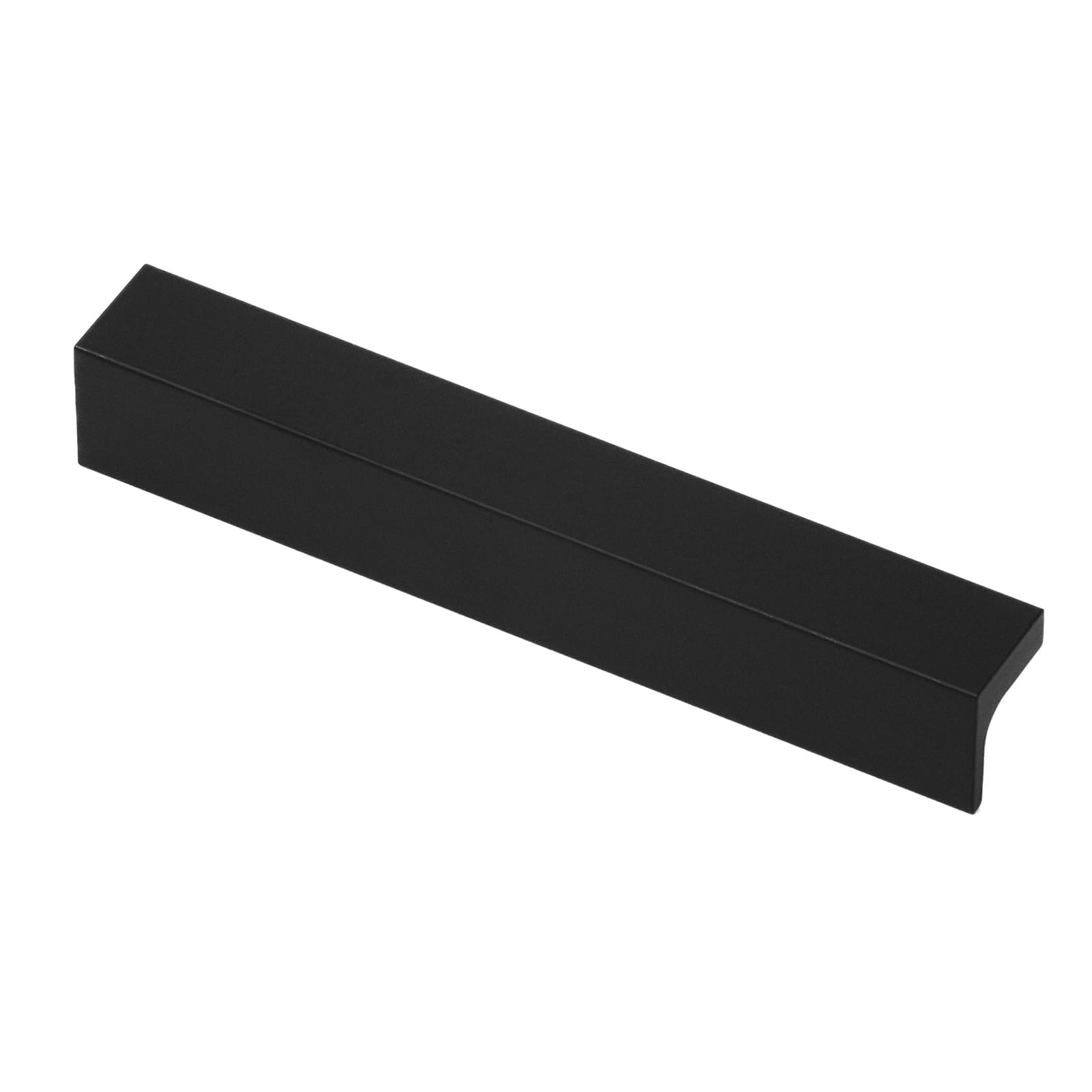 Decoranddecor Napa Modern L-Shaped Cabinet Pull Handles, Premium Zinc Architectural Hardware for Kitchen Drawers and Cupboards, Sleek Minimalist Design 96mm Hole Centres - Matt Black