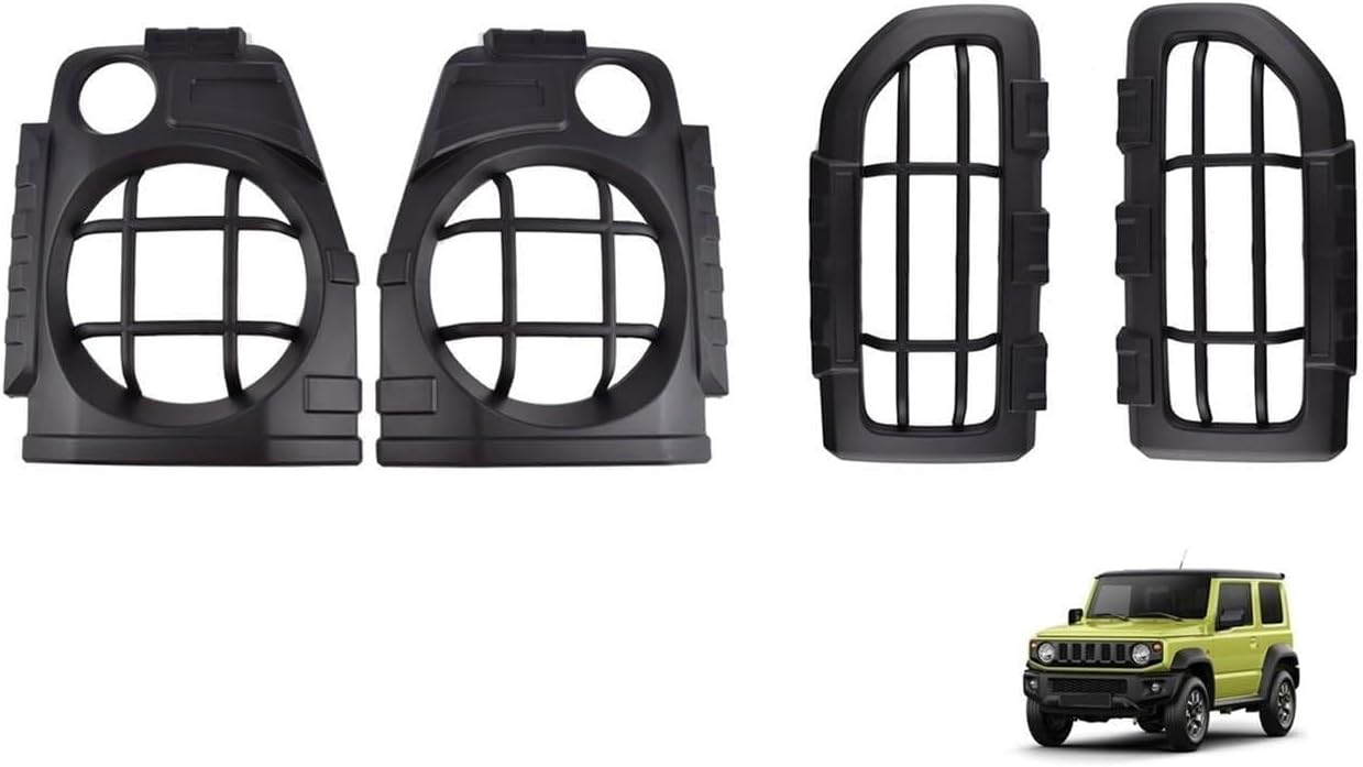 Car Front Fog Light Protection Headlight Rear Tail Light Lamp Cover Compatible For Suzuki Jimny JB74 2019-2025 Exterior Accessories ABS(Rear and Headlight)