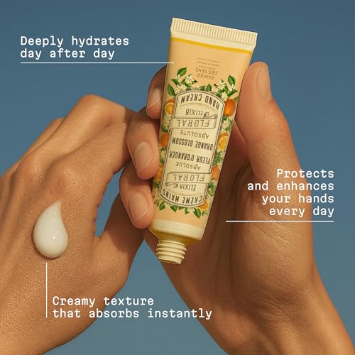 Panier des Sens - Small Hand Cream for Dry Cracked Hands – Orange Blossom Mini Hand Lotion for Dry Skin - With Sweet Almond and Olive Oil - Hand Care 96% Natural Ingredients - Travel Size 1 floz - Image 4