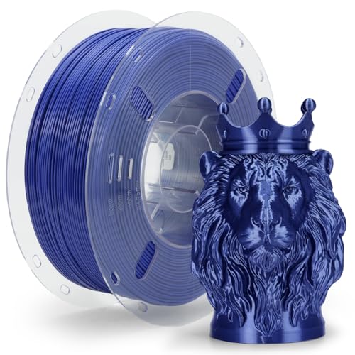 Image of VOXELAB Silk+ PLA Filament 1.75mm, Shiny Chrome-Like Finish with Enhanced Layer Adhesion, 1kg (2.2lbs) for Most FDM 3D Printers, Smooth & Flawless Printing(Blue)