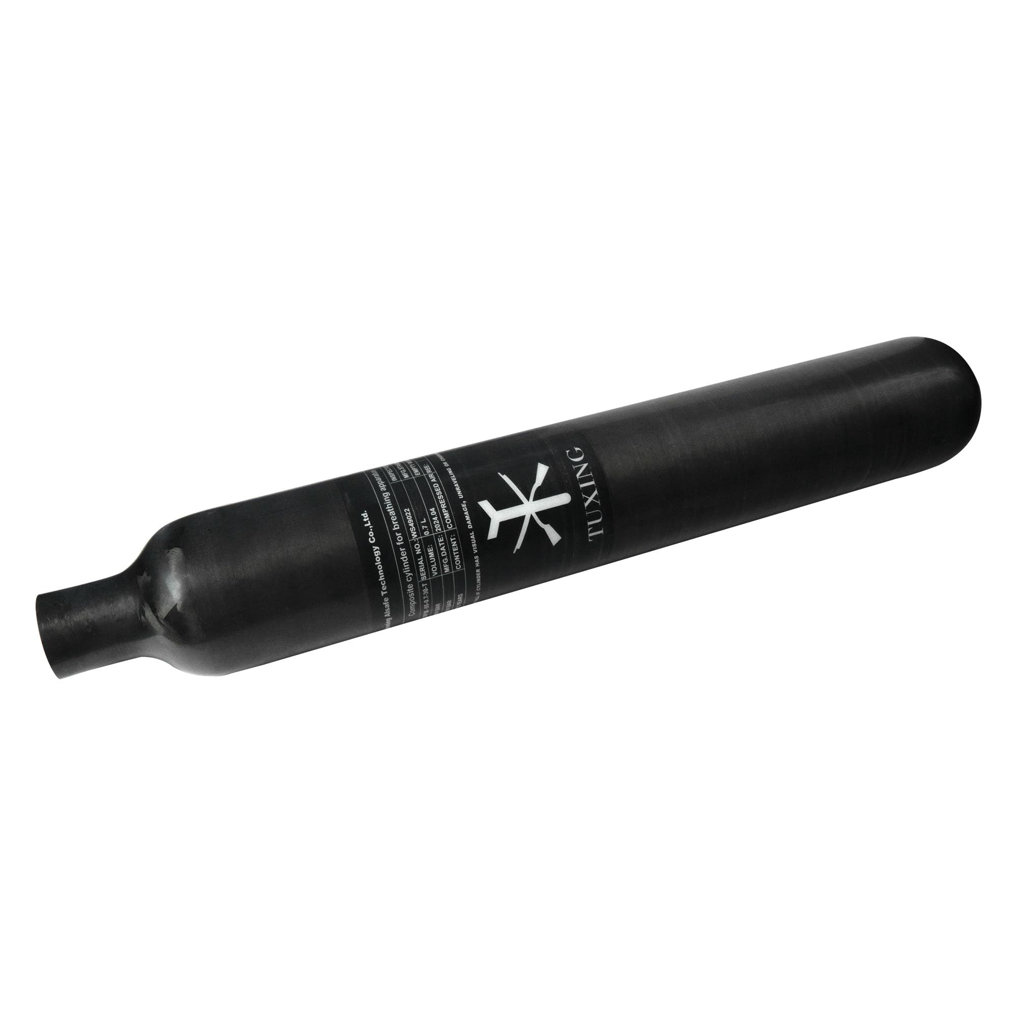 TUXING 30Mpa 4500Psi 0.7L 42Cu en 700cc Tanque HPA de Fibra de Carbono, Cilindro de Gas, Paintball Hunting para PCP Air Rifle Gun Daystate y FX Thread M18 * 1.5