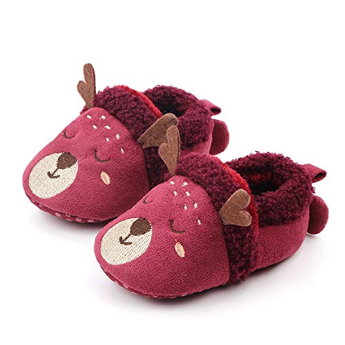 Newborn Infant Baby Boys Girls Cute Cartoon Slipper Soft Non Skid Sole Slip On House Indoor Sock Shoes