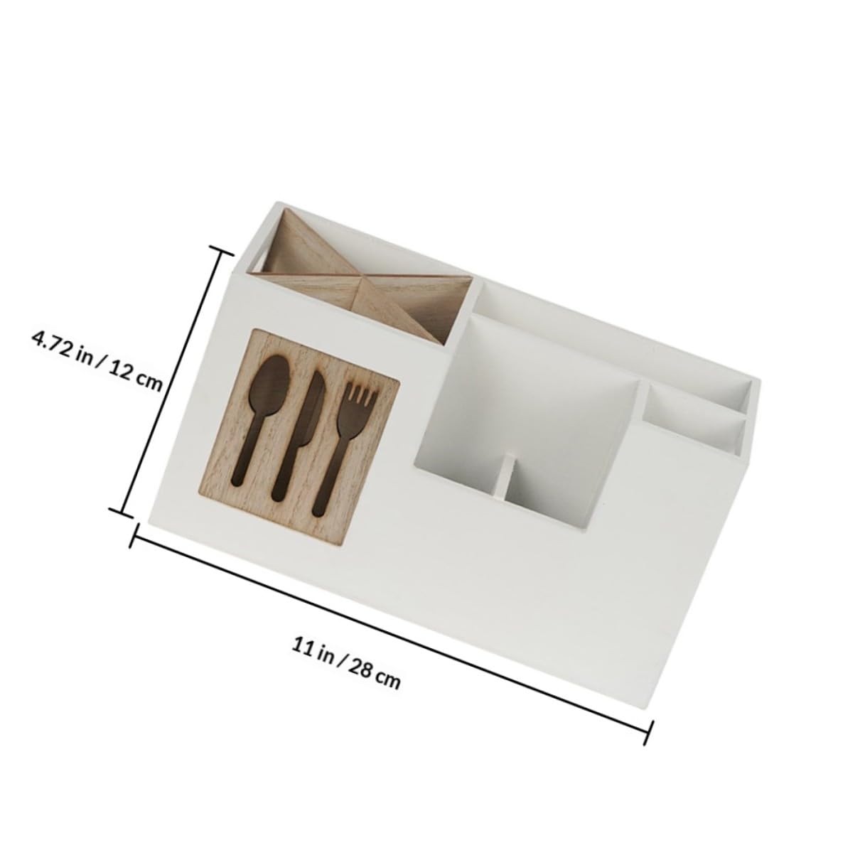 VICASKY Organisateur Cuisine en Bois Blanc Porte-cuillères Résistant aux Rayures pour Ustensiles Cuisine Plan de Travail Maison