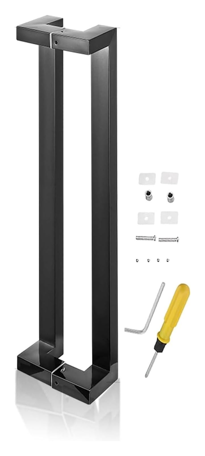 CWCQGH Push Pull Door Handle, Sliding Barn Door Handles, Door Handle Double Sided, Internal Glass Door Grab Bar for Farmhouse Pantry Entry Shower,Black-Length 150cm