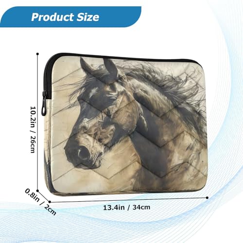 Funda para laptop 13-14 pulgadas impermeable con diseño caballo miniatura 3