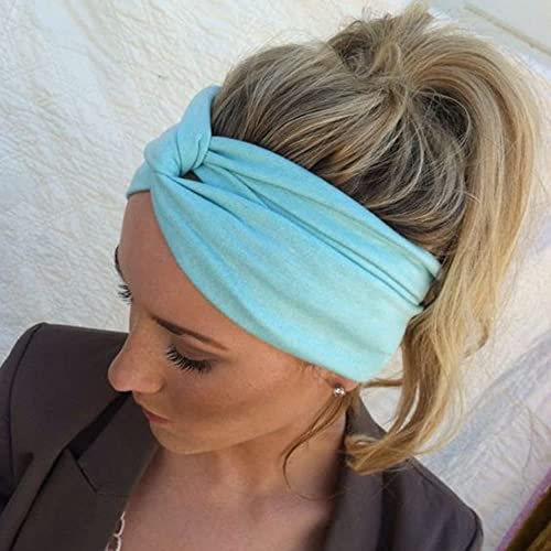 Image of DRESHOW 8 Pack Headbands for Women Yoga Knotted Headbands Elastic Criss Cross Hair Accessories Sports Head Wrap Non Slip