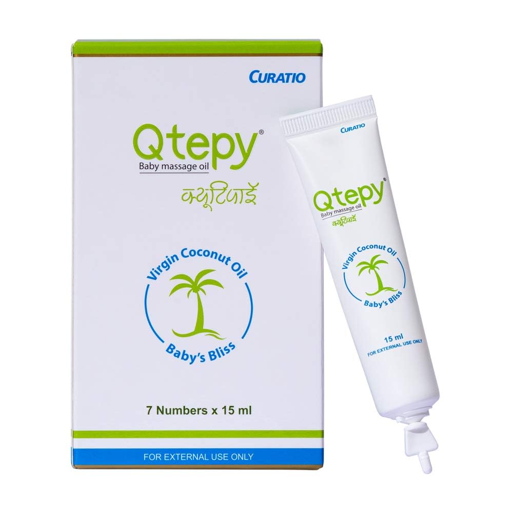 Qtepy Baby Massage Oil Pack of 7 Numbers x 15 ml