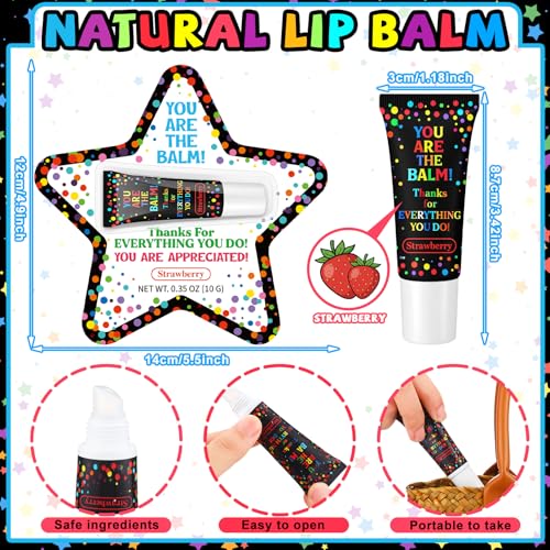 Image of 24 Pack Back to School Teacher Employee Gift Bulk Thank You Gifts Lip Balms You Are The Balms Coworkers Staff Appreciation Gift Bulk for First Day of School Inspirational Nurse Gifts