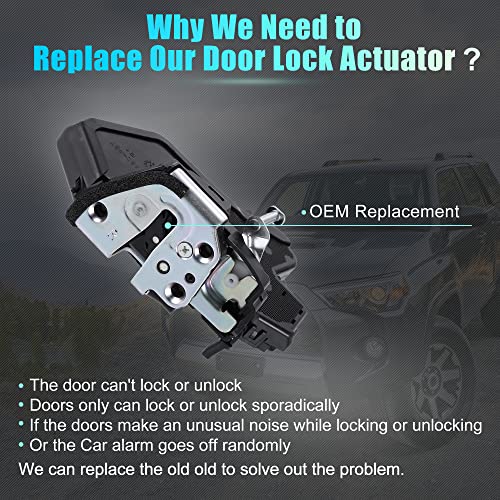 Image of X AUTOHAUX Power Door Lock Actuator Motor Rear Right Passenger Side for Toyota 4Runner Limited, SR5, Sport 2003-2009 69050-60091