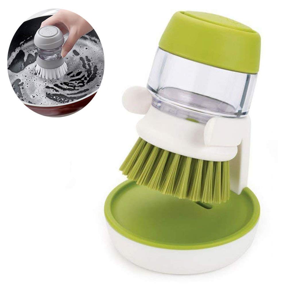 Exotic Mall Plastic Cleaning Brush with Liquid soap Dispenser with Stand for Kitchen Sink washbasin, Kitchen Cleaning Brush Scrubber Dish Bowl Washing Brush Sponge (1pcs/Multicolour) (B09JKSM8VM) Amazon Price History, Amazon Price Tracker