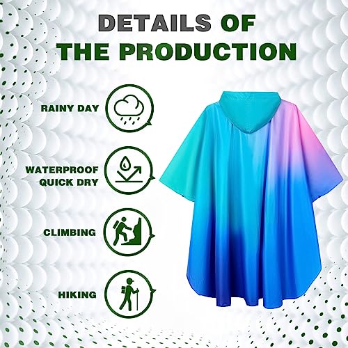 Waterproof Hooded Lightweight Rain Poncho for Adults Women Men with Pockets Unisex Fashion Zipper Jacket Coat3