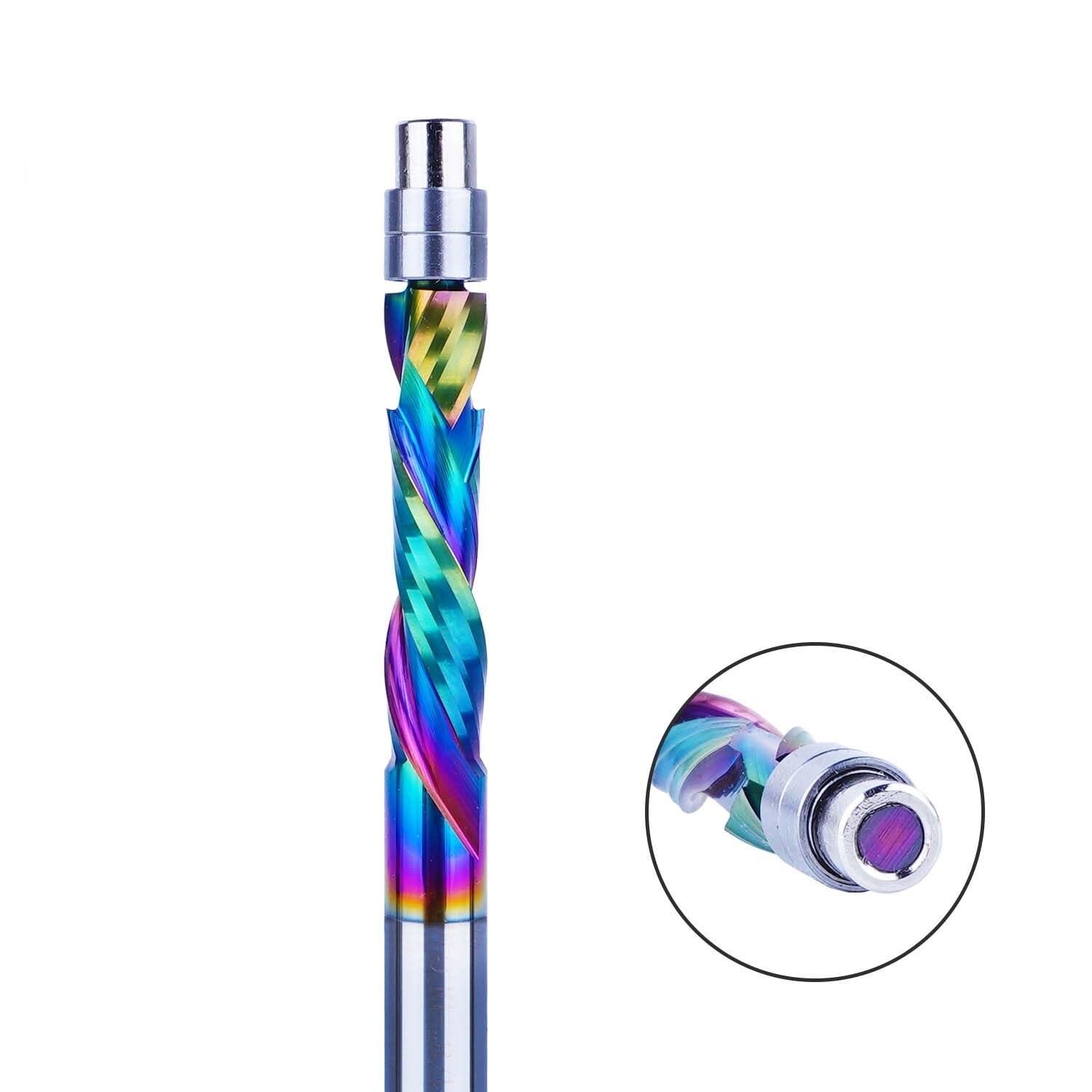 1 szt. powłoka, frezy z węglika spiekanego z prowadnicą łożyskową, 2 ostrza, spiralne frezy do obróbki drewna, 8 mm(D8.0-L45)