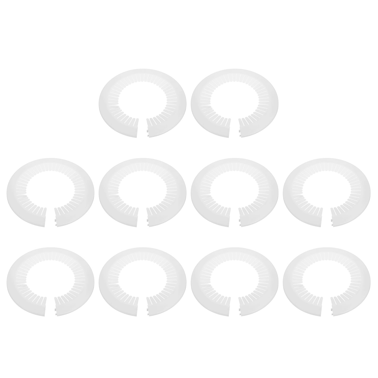 sourcing map 10pcs Flange Pipe Cover Decoration 4.92" to 6.61" (125-168mm) Plastic Clip-on Wall Hole Cover Under Sink Pipe Radiator Escutcheon Collar for Bathroom Kitchen Toilet, White
