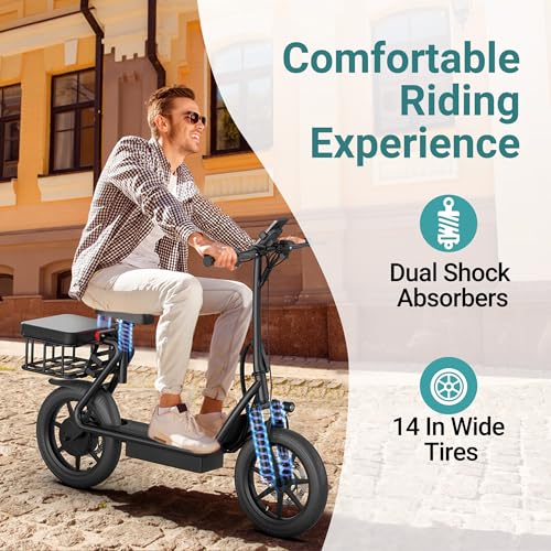 NAVIC Electric Scooter with Dual Suspension, 8.5”/10″