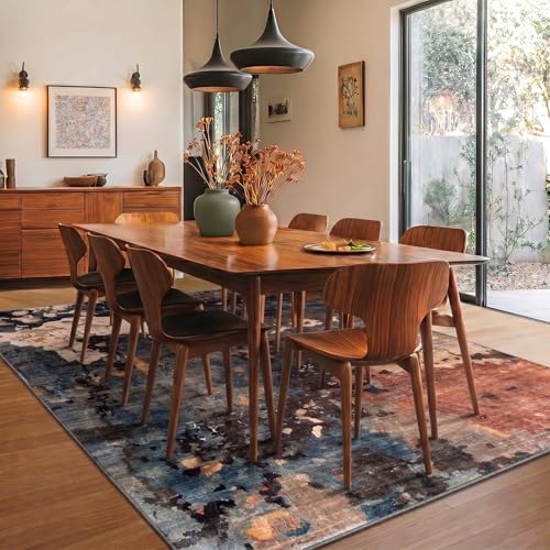 Image of Medallion Vintage Look Carpet for Living Room Bedroom Dining Room | Washable Area Rug with Non Slip TPR Backing | Modern Floor Carpet for Home(Design05-5x7 Feet)