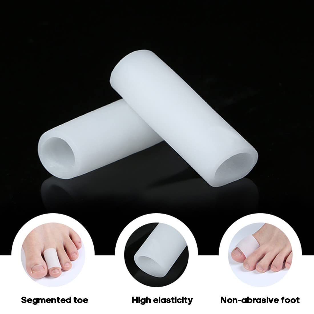 Protecteur De Doigts En Silicone Souple, Tubes De Gel, Protecteur De Petits Orteils, Soulagement De La Douleur Au Maïs, Manchon, Séparateurs D'orteils, Outil De Soins Des Pieds, 2/5 Pièces