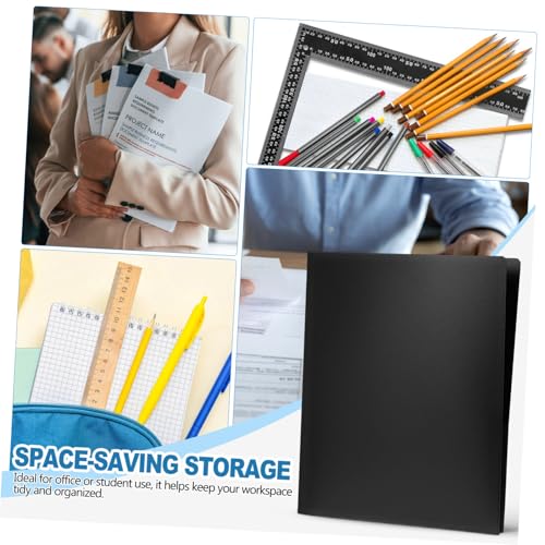 LOLIPPYY 12個 黒色ファイルフォルダー ダブルポケット付き 名刺スロット搭載 書類収納用 オフィス整理用デスクファイルオーガナイザー