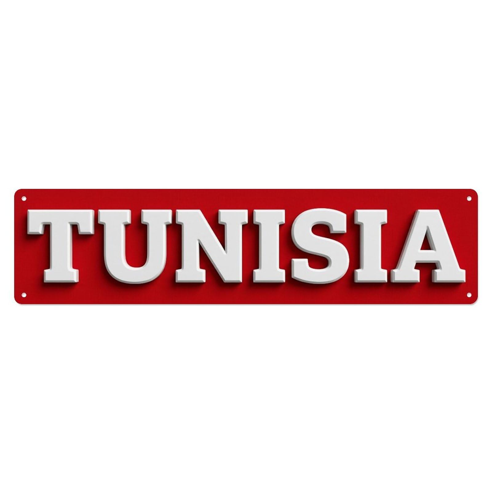 Metal Tin Sign Vintage Tunisia Flag Pattern
