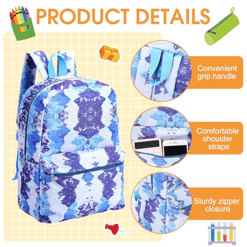 Image of Amylove 12 Pack Backpack in Bulk 17 inch Lightweight Outdoor Travel Bag Classic Bookbags Bulk for Travel Middle High (Colorful,Lovely)