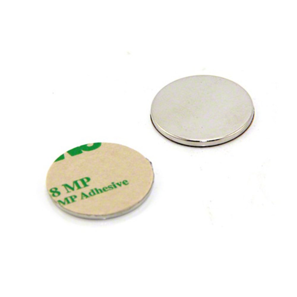 N42 Neodymium Adhesive Magnet for Arts, Crafts, Model Making, DIY, Hobbies and Packaging - 25mm dia x 2mm thick - 3.5kg Pull - North - Pack of 2