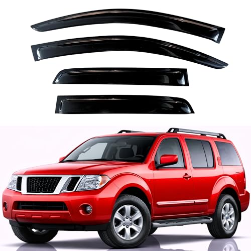 Image of KPY Rain Guards Fit for 2005-2012 Nissan Pathfinder, Out-Channel Window Visors Vent Wind Deflectors 4PC, Car Accessories for 05-12 Pathfinder