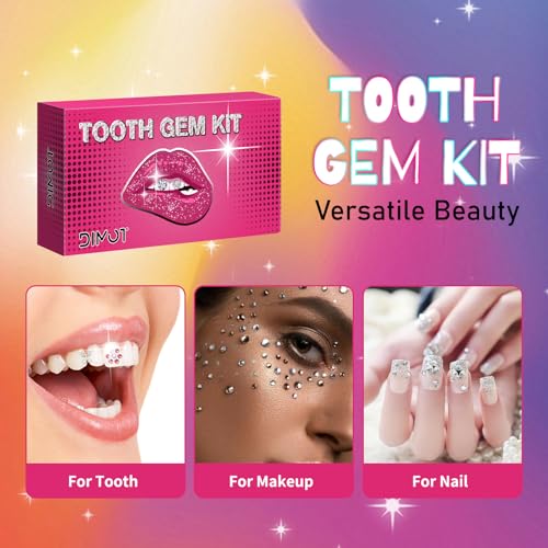 Image of LMDGDS Tooth Gems Kit for Teeth Gems Kit with Light,139 Professional Tooth DIY Gem Kit Tooth Jewelry Gems Kit 2025 New for Man&Women