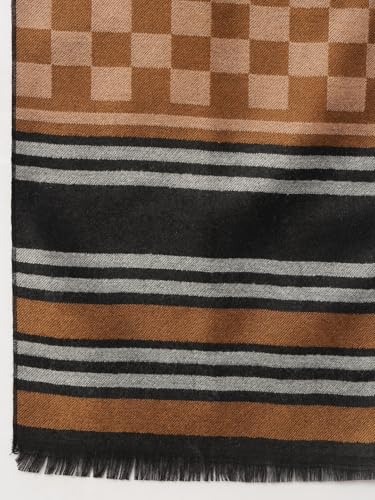Image of Ravaiyaa - Attitude is everything Men's Reversible Stripe Pattern Winter Wool Scarf, Muffler 72 inchx12 inch Inch