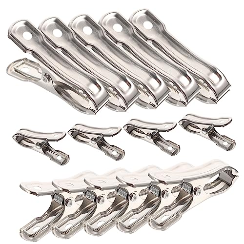ibasenice 40pcs Stainless Steel Greenhouse Clips Windproof Fixing Clips for Garden Clothes Drying and Bag Closure Durable Slip Design for Secure Clipping Any Environment