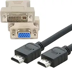 Kit Adaptador DVI-I M X VGA F 24+5 Dual Link + Cabo HDMI 1.4 1,5M