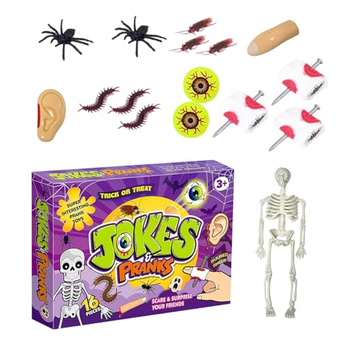 Juego De Juguetes De Bromas | Y Objetos Burle Novedades Y Trucos,Equipo De Bromas Y Bromas - Para Halloween, Navidad, Cumpleaños, Escuela, Oficina, Viaje, Clase, Dormitorio