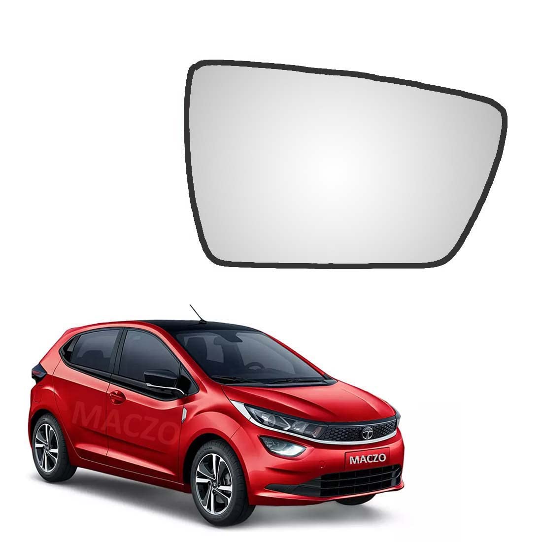 MACZO - orvm Right (Driver) Side Rear View Mirror Glass for Tata Altroz 2020-2024 Model