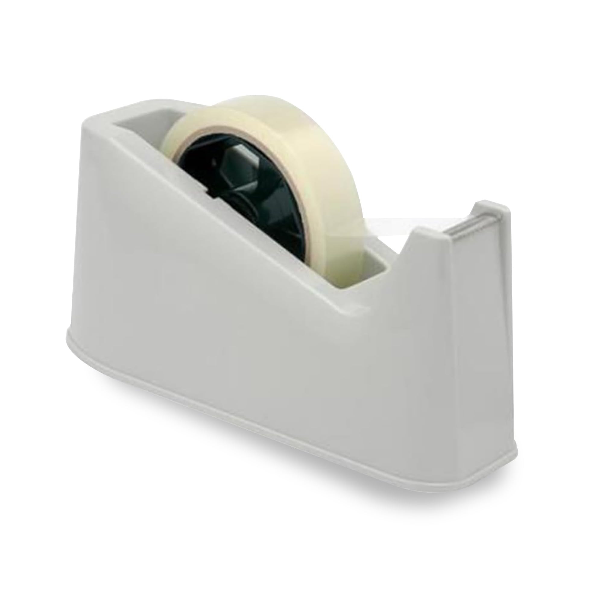 G4GADGET Heavy Duty, Tape Dispenser - Weighted, Non-Skid Rubber Base - High-Quality, Sharp Cutting Blade, Desktop Adhesive Distributor - Uniform Cutting - One Hand Dispensing (White)