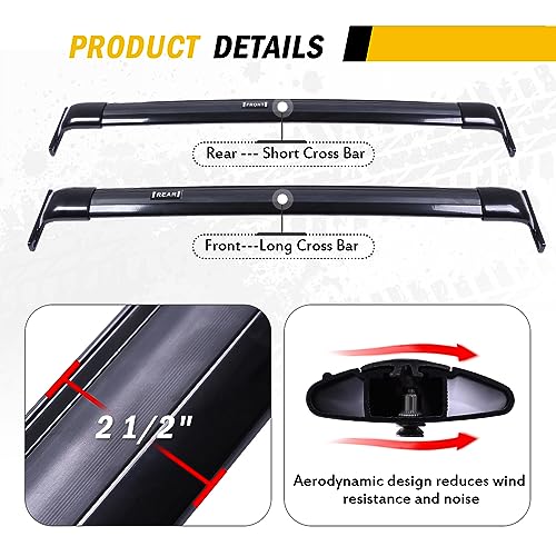 Image of 220lbs Cross Bar Roof Rack Fit for Chevrolet Chevy Trax 2RS ACTIV LT 2023-2026 Cargo Carrier Crossbar Rooftop Accessories (with Side Roof Rails)