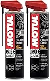 Motul Ketten-Sprühfett für Offroad- und Gelände-Motorräder, Neon-Gelb für einfache Anwendung, Geeignet für O-Ring, X-Ring, Z-Ring Ketten, Wasserfest, Rostschutz, MC Care Chain Lube Road C3, 400 ml